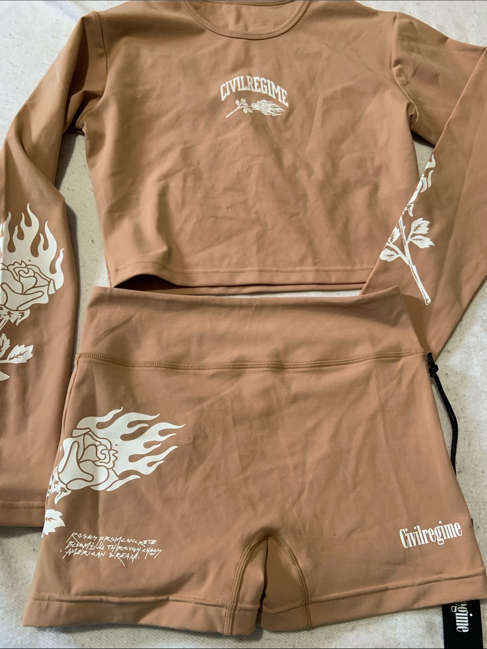 Civil regime new with tags size small long sleeve top with tap shorts